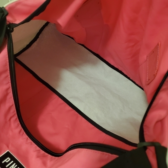 "PINK" Large Zip Close Weekender Duffle Bag, colorful, lightweight - Picture 4 of 10